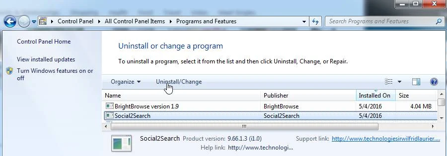 Social2Search Removal