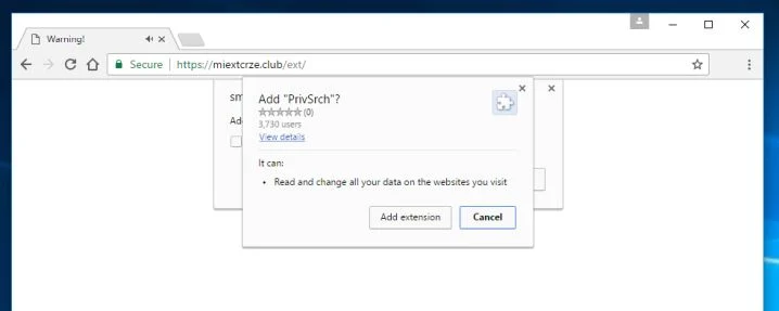 Error! You must install the extension! virus