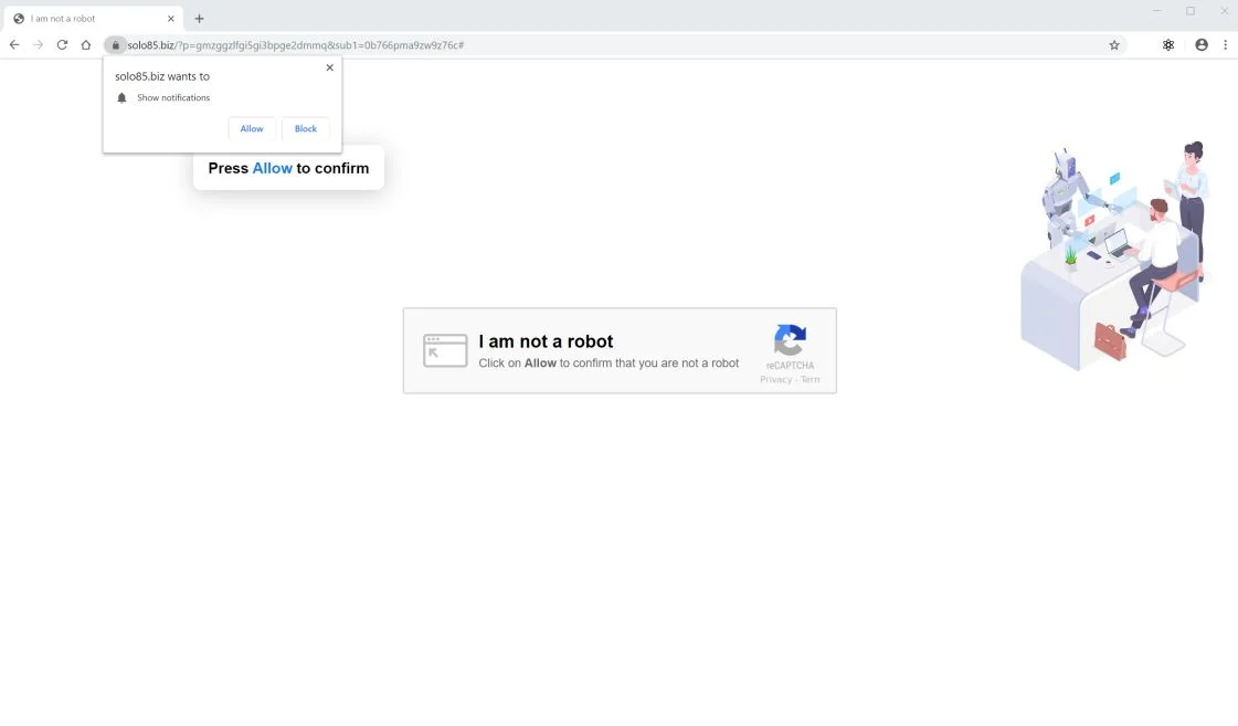 How to remove Solo85.biz pop-up ads (Virus Removal Guide) 1 Image: Chrome browser is redirected to Solo85.biz