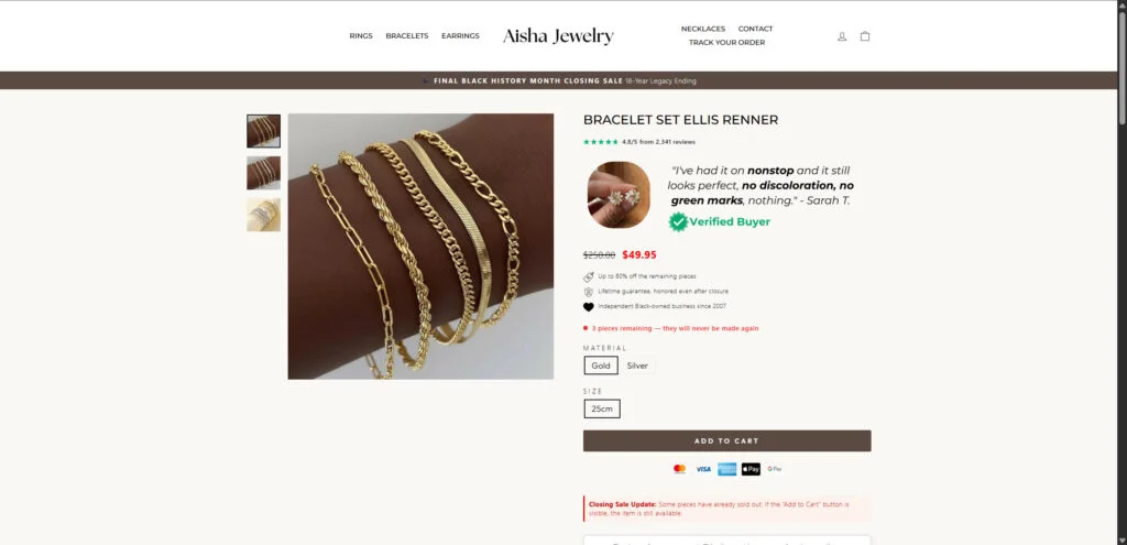 Aisha Jewelry Closing Sale Scam EXPOSED - Full Investigation 1 8 6