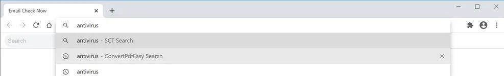 Image: Chrome browser is redirected to SCT Search