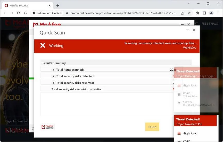 Image: Onlinewebcoreprotection.online Fale Alert