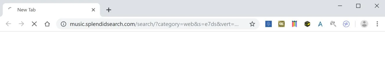 How to remove Music.splendidsearch.com redirect (Virus Removal Guide) 1 Image: Google Chrome is redirected to Music.splendidsearch.com
