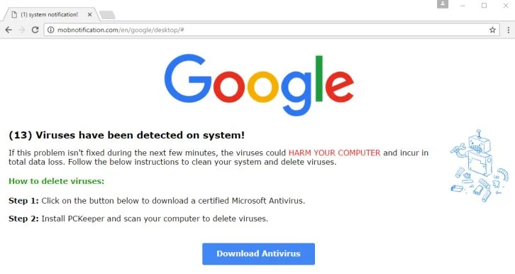 mobnotification.com virus