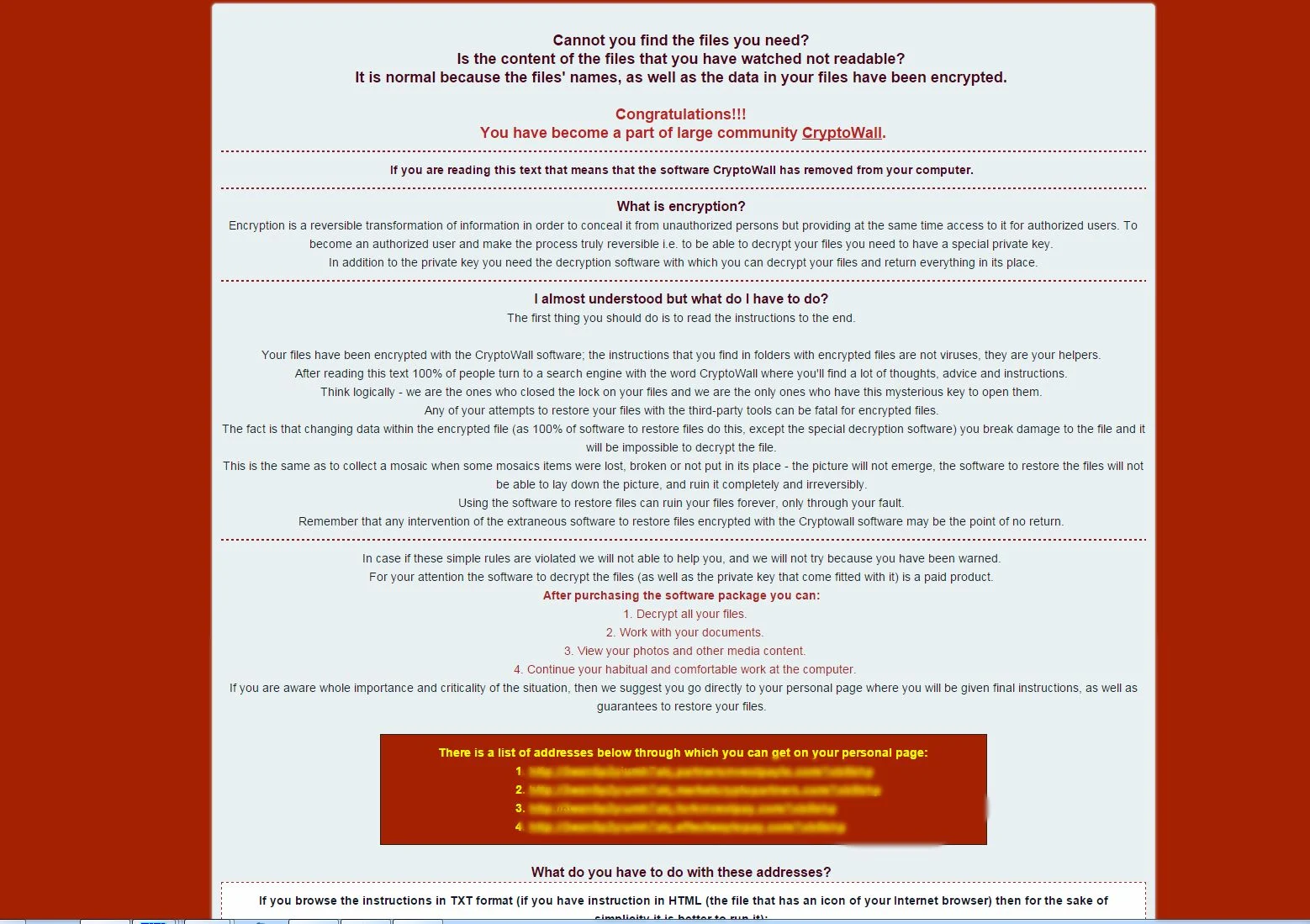 HELP_YOUR_FILES Cryptowall malware