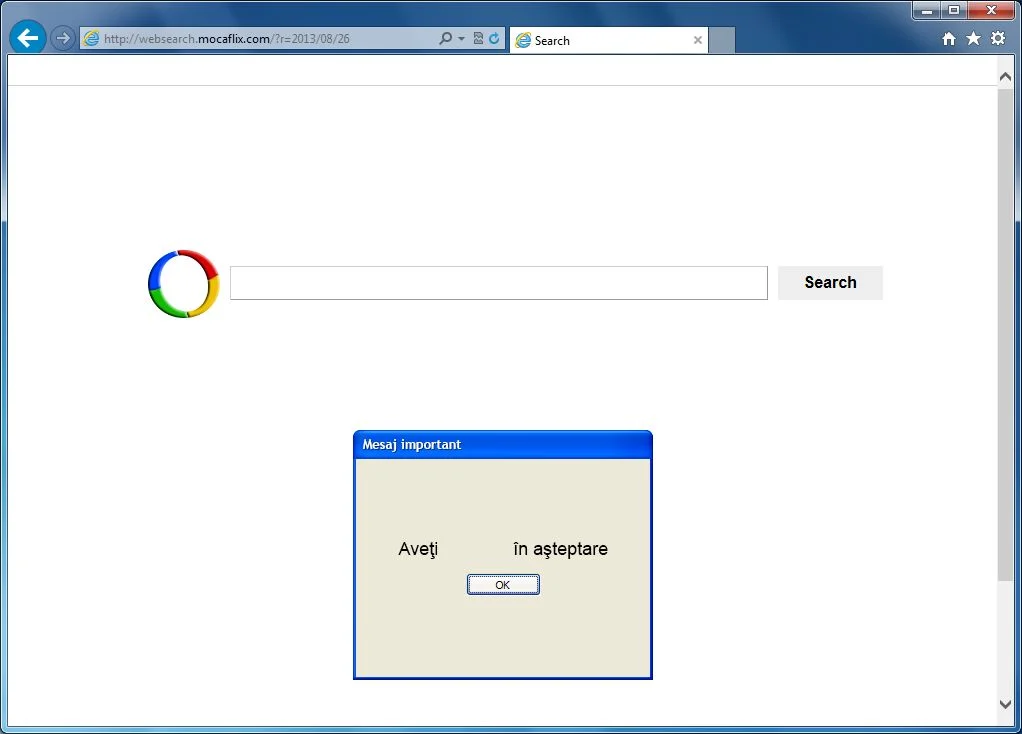 [Image: websearch.mocaflix.com homepage]