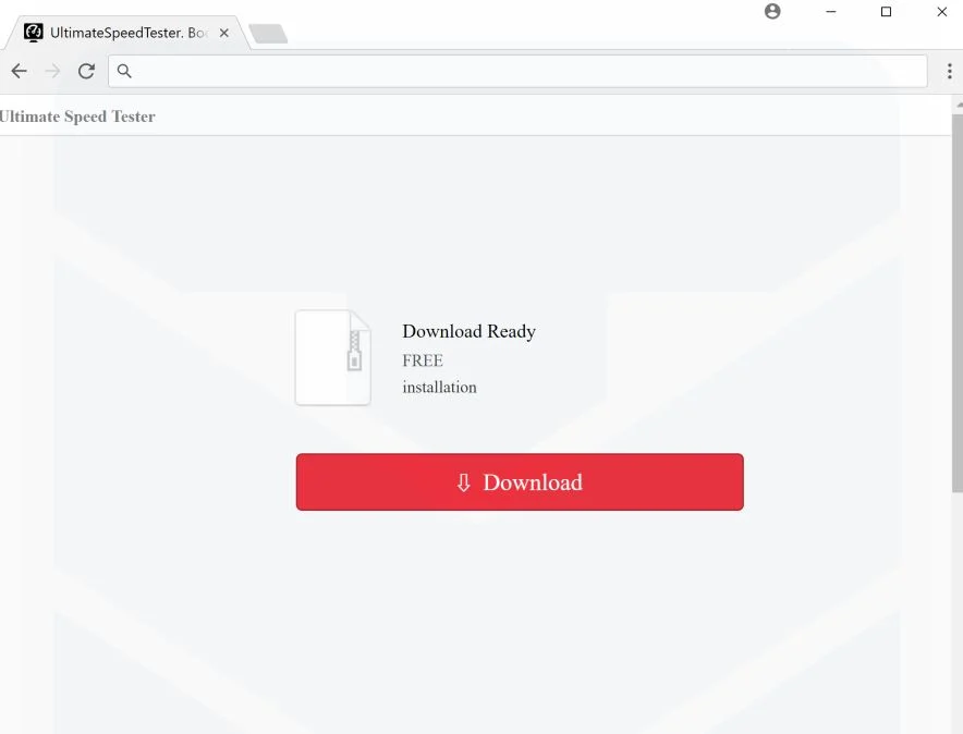 UltimateSpeedTester adware scam