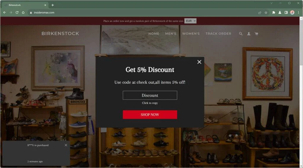 Birkenstock fake store