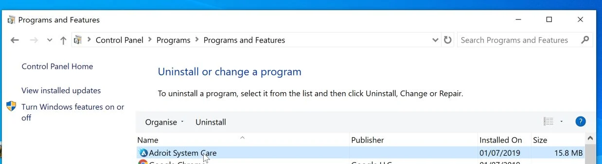 How to remove Adroit System Care (Virus Removal Guide) 5 Uninstall Adroit System Care Virus