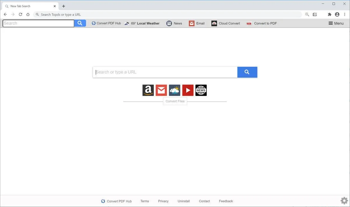 Remove Convert PDF Hub browser hijacker (Virus Removal Guide) 1 Image: Chrome browser is redirected to Convert PDF Hub