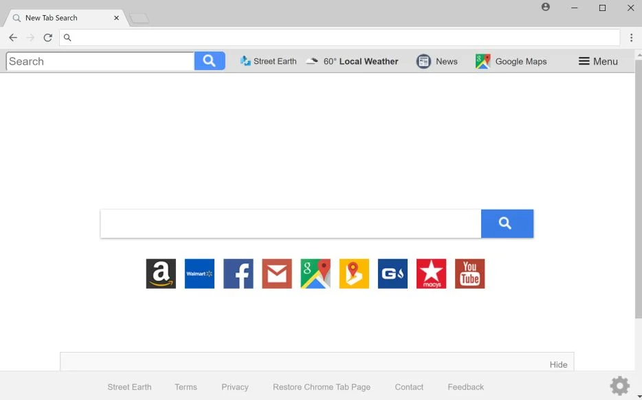 Street Earth New Tab Search redirect