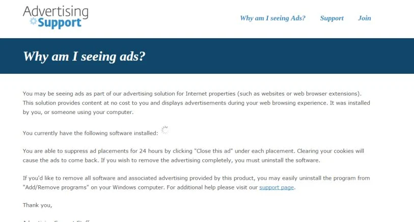 Advertising-Support.com virus