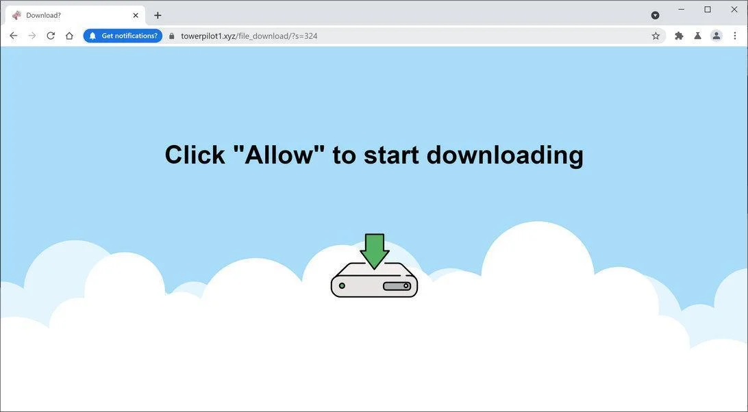 Remove Towerpilot1.xyz pop-up ads (Virus Removal Guide) 1 Image: Chrome browser is redirected to Towerpilot1.xyz