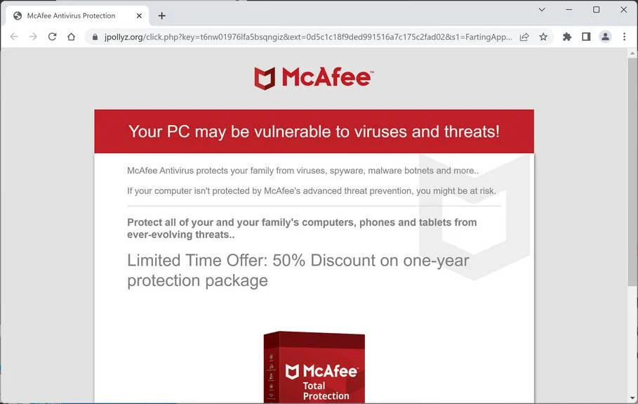 Image: Jpollyz.org Fake Antivirus Scan