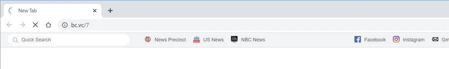 Image: Chrome browser is redirected to Bc.vc
