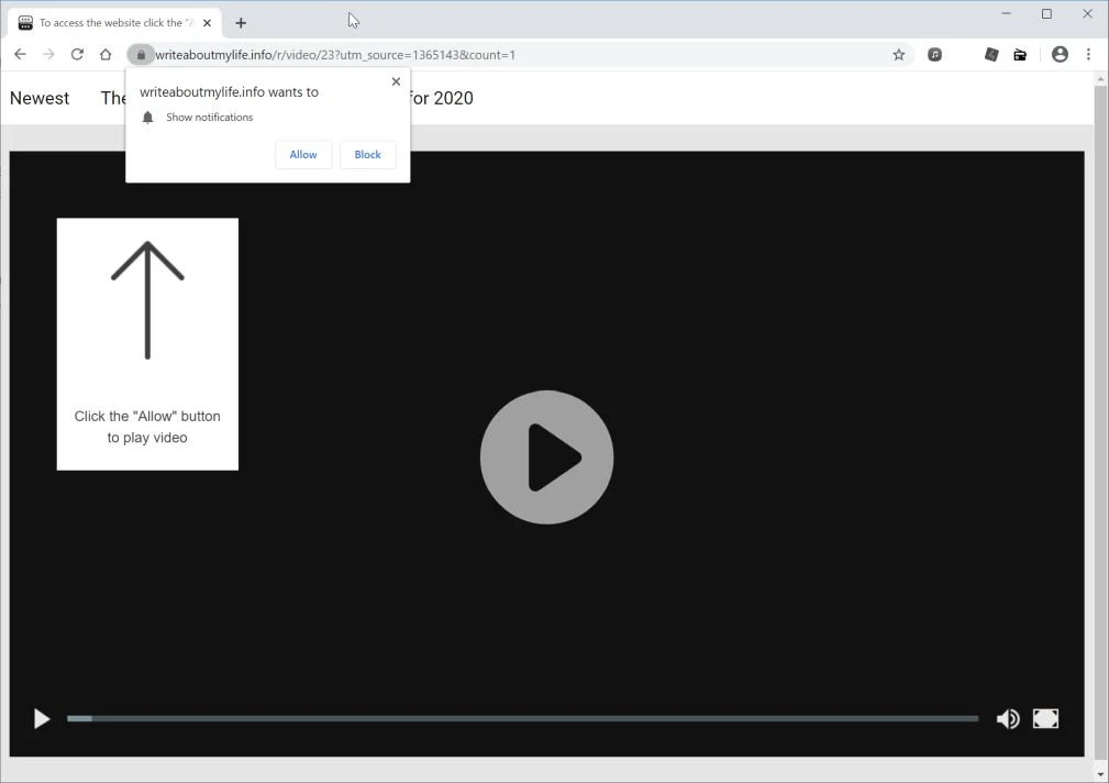 Remove Writeaboutmylife.info pop-up ads (Virus Removal Guide) 1 Image: Chrome browser is redirected to Writeaboutmylife.info