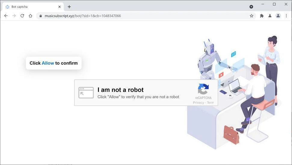 Remove Musicsubscript.xyz pop-up ads (Virus Removal Guide) 1 Image: Chrome browser is redirected to Musicsubscript.xyz