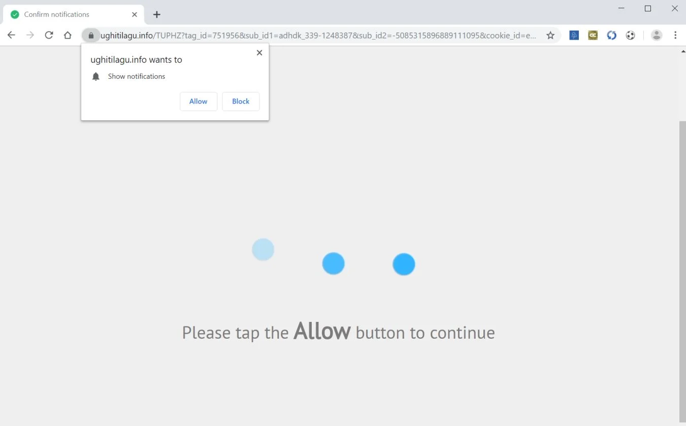 How to remove Ughitilagu.info pop-up ads (Virus Removal Guide) 1 Image: Chrome browser is redirected to the Ughitilagu.info site