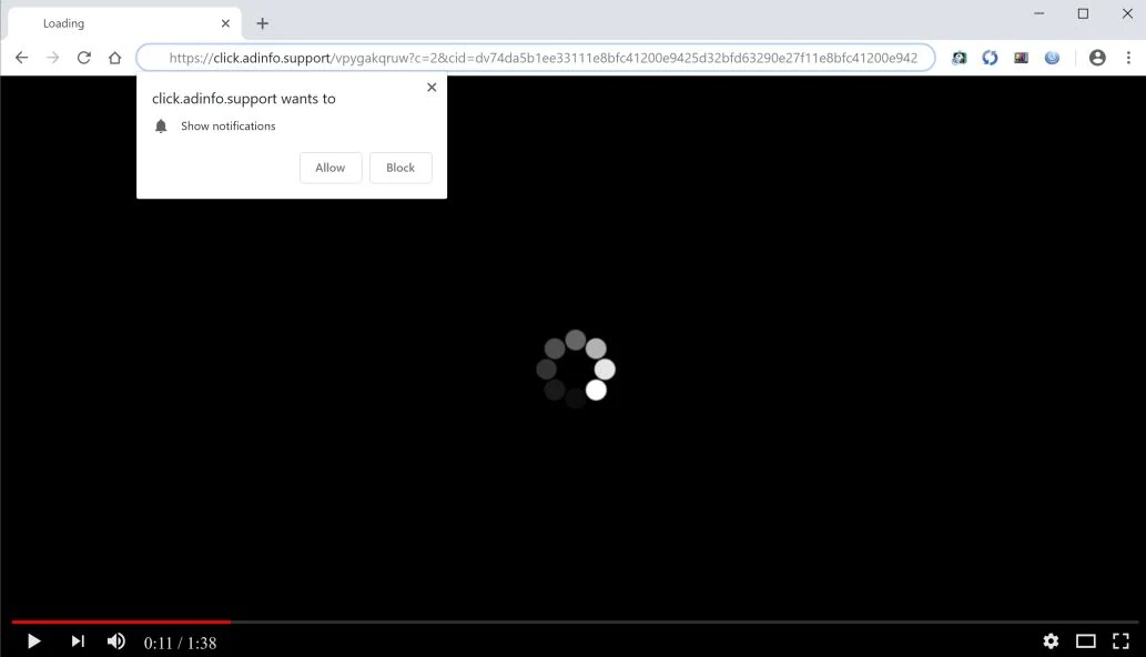 click.adinfo.support pop-up scam