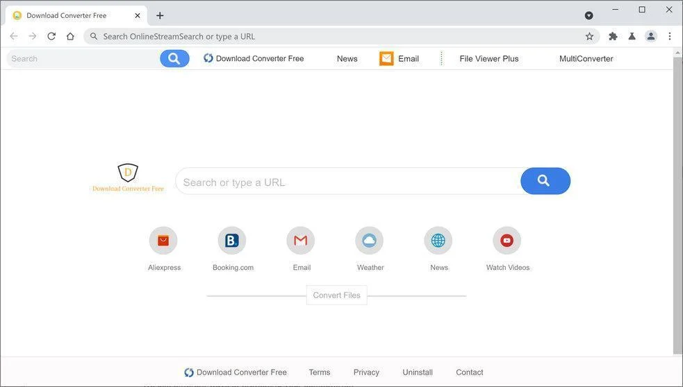 Image: Chrome browser is redirected to Download Converter Free