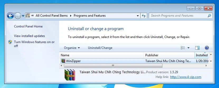 Remove WinZipper from Windows