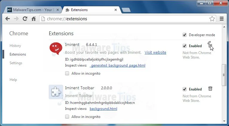 [Image: Iminent Toolbar Chrome extensions]
