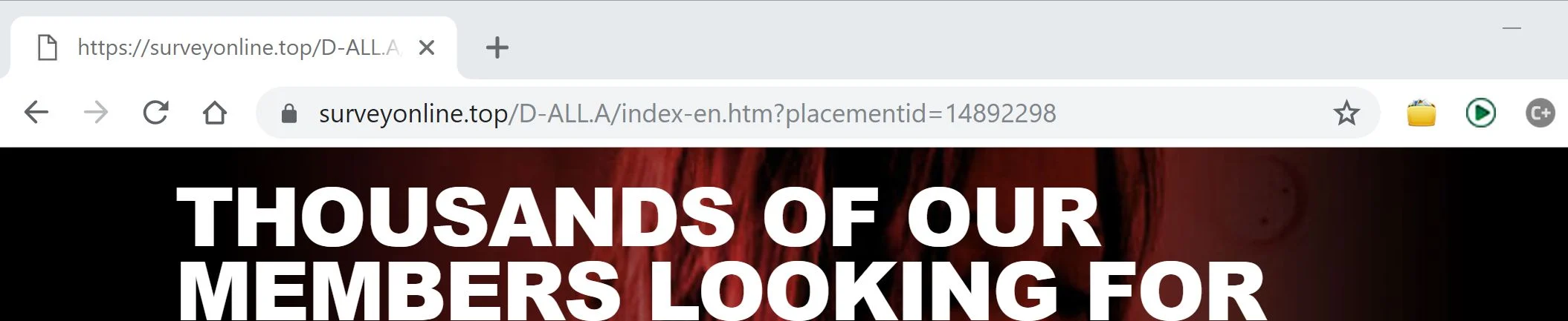 Image: Chrome browser is redirected to the Surveyonline.top