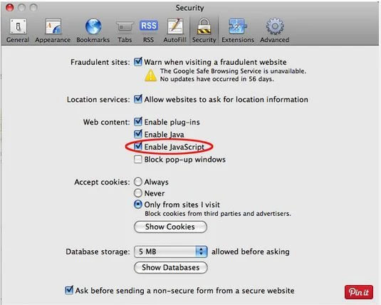 [Image: Disable Javascript in Safari]