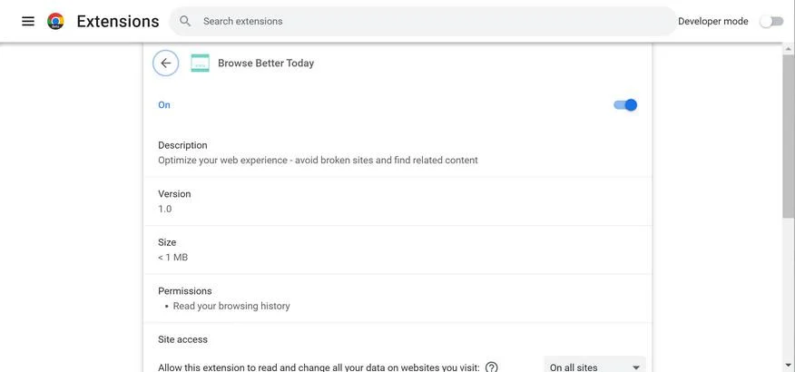 Remove Browse Better Today adware (Virus Removal Guide) 1 Image: Browse Better Today Chrome extension