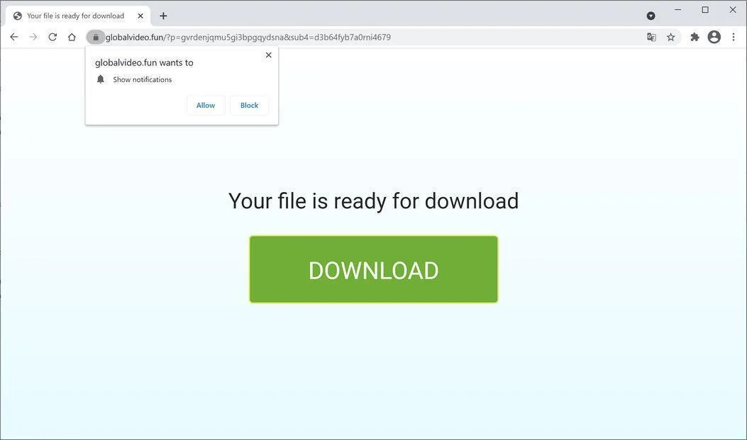 Remove Globalvideo.fun pop-up ads (Virus Removal Guide) 1 Image: Chrome browser is redirected to Globalvideo.fun