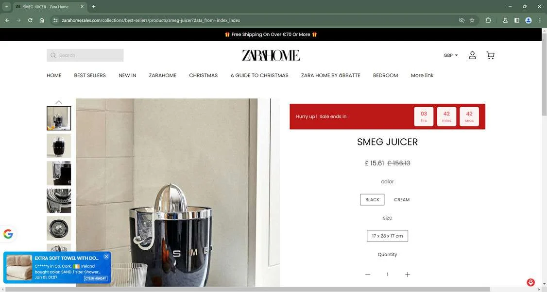 Zarahomesales.com scam