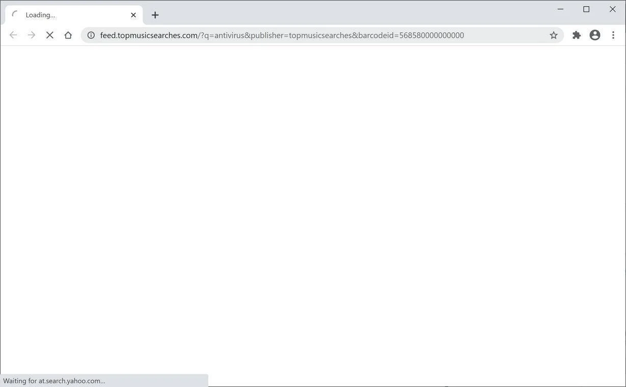 Image: Chrome browser is redirected to TopMusicSearches Search