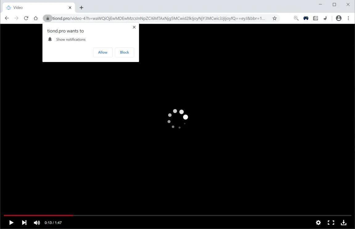 Remove Tiond.pro pop-up ads (Virus Removal Guide) 1 Image: Chrome browser is redirected to Tiond.pro
