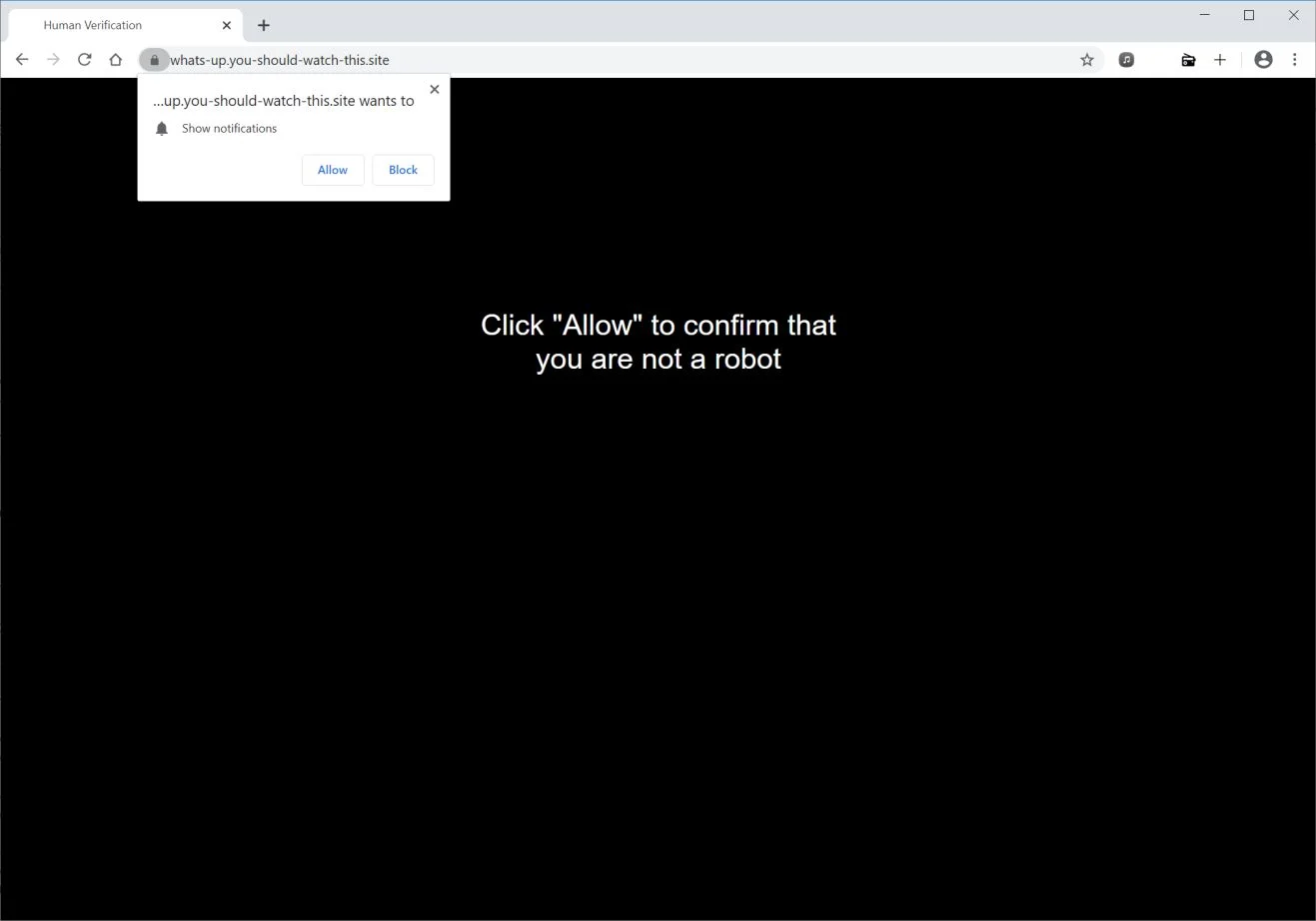 Remove Whats-up.you-should-watch-this.site pop-up ads (Virus Removal Guide) 1 Image: Chrome browser is redirected to Whats-up.you-should-watch-this.site