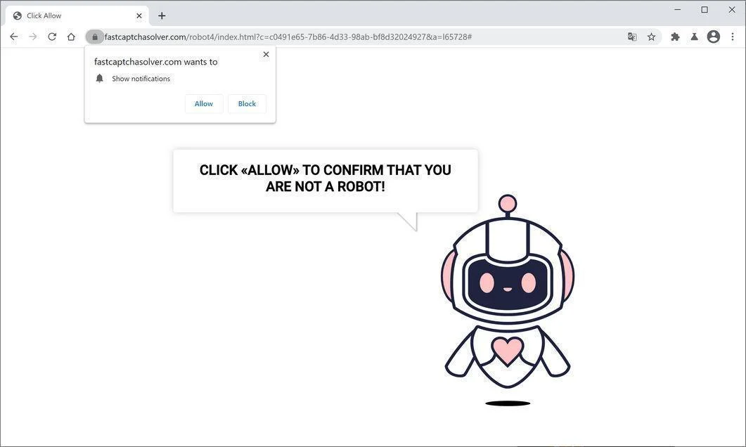 Image: Chrome browser is redirected to Fastcaptchasolver.com