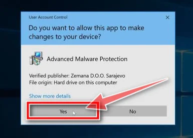 Click Yes to install Zemana AntiMalware Image: Click Yes to install Zemana AntiMalware