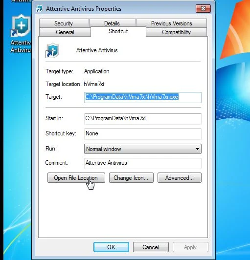 [Image: Attemtive Antivirus malicious files path]