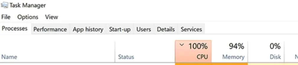 High CPU Usage (At 100%) Without Any Running Programs