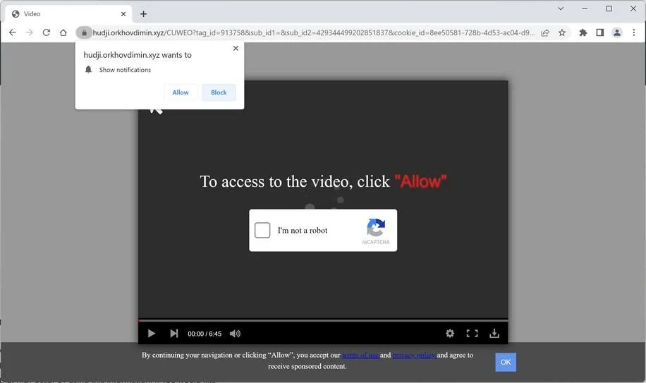 Remove Orkhovdimin.xyz Pop-up Ads (Virus Removal Guide) 1 Image: Chrome browser is redirected to Orkhovdimin.xyz