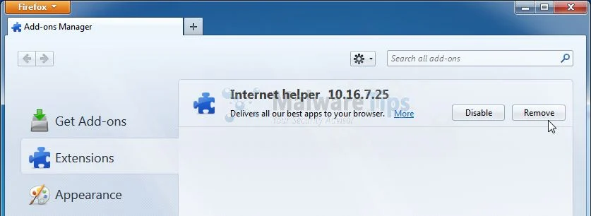 [Image: Internet Helper Toolbar Firefox extension]