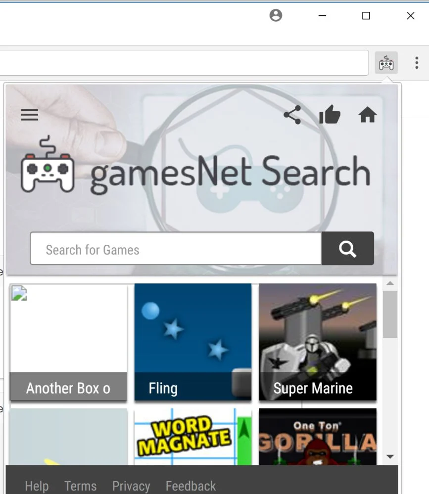 gamesNet Search Chrome Extension Virus