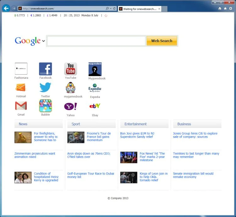 [Image: onewebsearch virus]