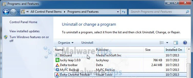 [Image: Uninstall Reminder! Your computer is not backed up malicious programs from Windows]