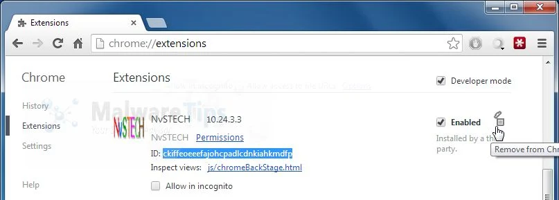 [Image: NvSTECH Toolbar Chrome extension]