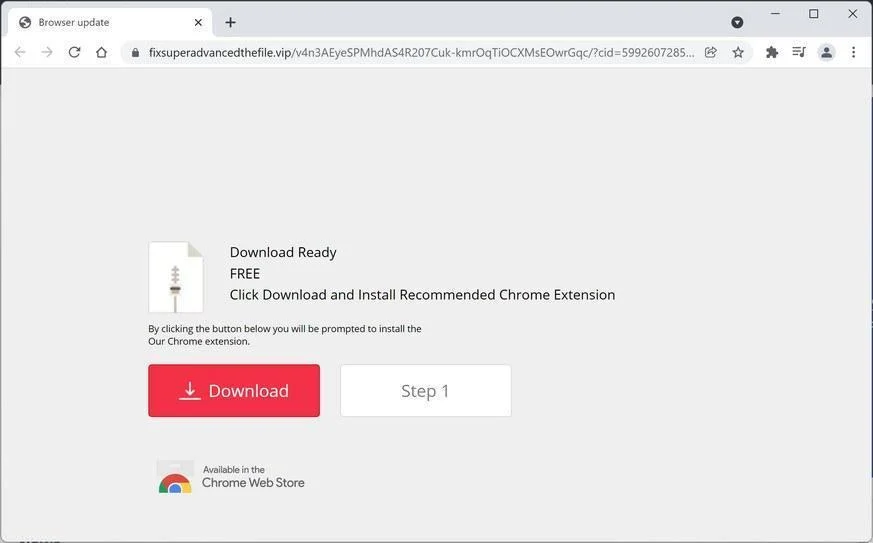 Remove Fixsuperadvancedthefile.vip scam (Virus Removal Guide) 1 Image: Fixsuperadvancedthefile.vip browser redirect