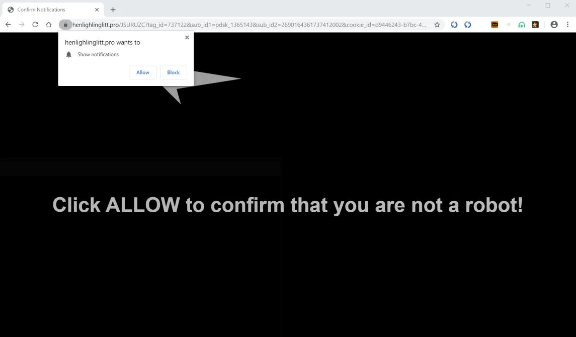 How to remove Henlighlinglitt.pro pop-up ads (Virus Removal Guide) 1 Image: Chrome browser is redirected to Henlighlinglitt.pro