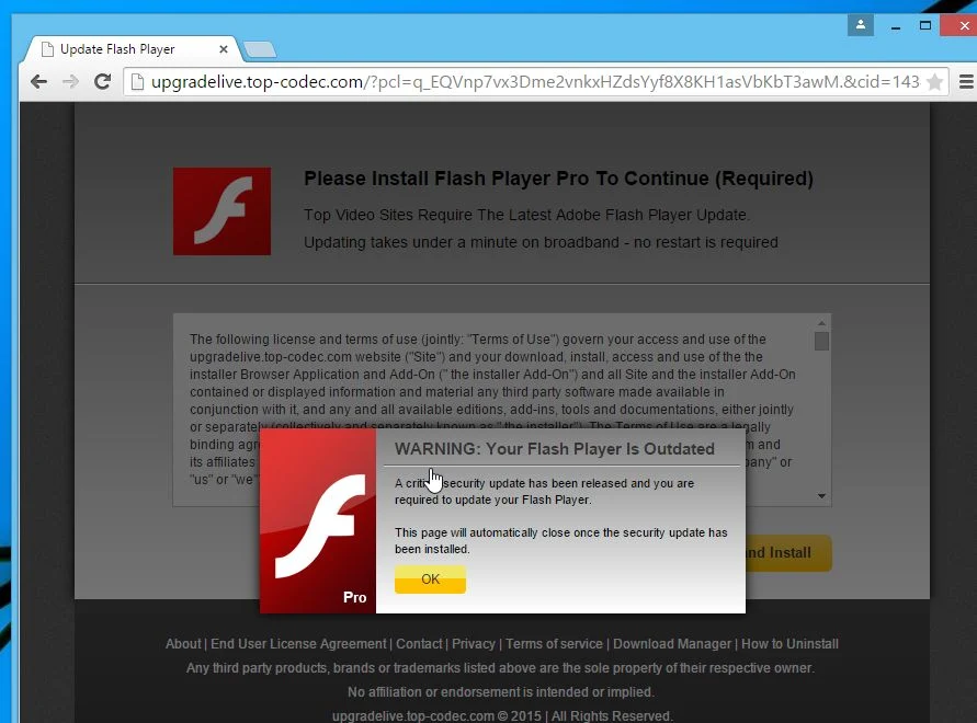 Upgradelive.top-codec.com pop-up virus Upgradelive.top-codec.com virus