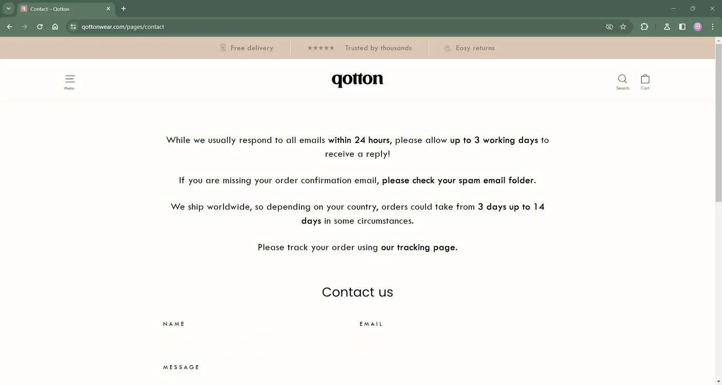Qottonwear.com scam