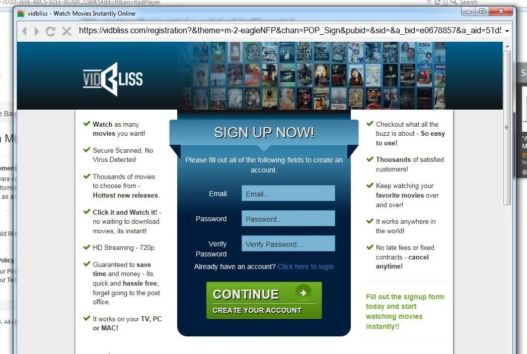 Vidbliss.com virus