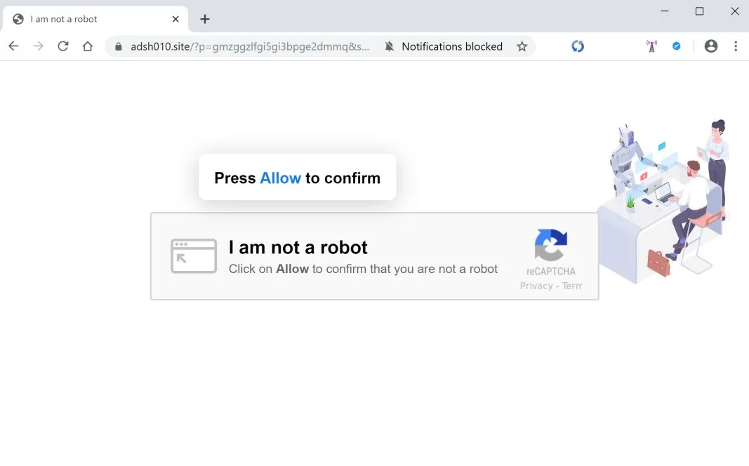 How to remove Adsh010.site pop-up ads (Virus Removal Guide) 1 Image: Chrome browser is redirected to Adsh010.site